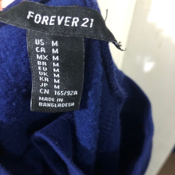 Forever 21 royal blue cropped sweatshirt - Picture 4 of 5